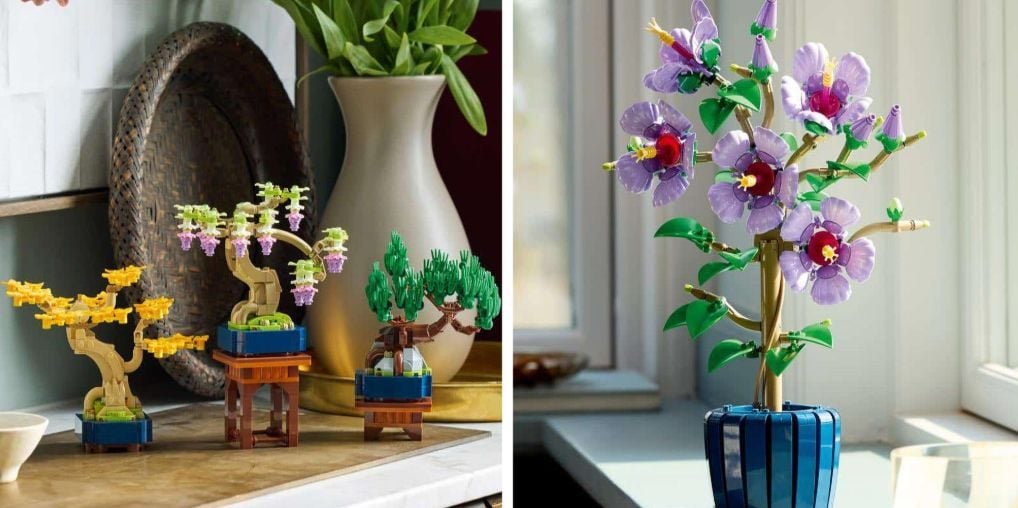Novos kits LEGO Botanicals trazem um hibisco que nunca morre e bonsais que você pode trocar quando quiser