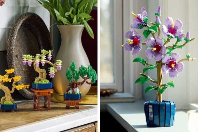Novos kits LEGO Botanicals trazem um hibisco que nunca morre e bonsais que você pode trocar quando quiser