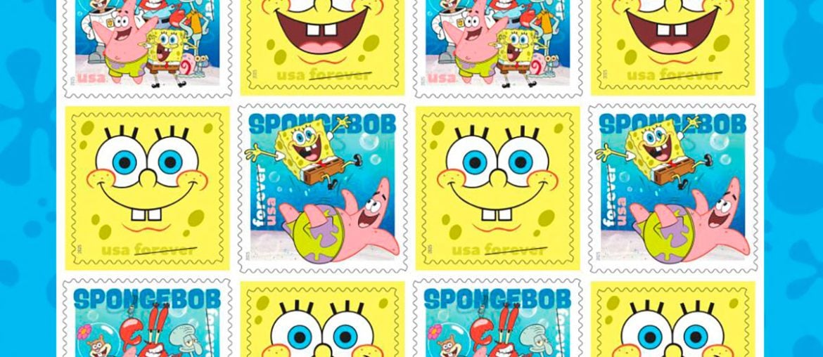 Bob Esponja e sua turma invadem os correios dos EUA com selos comemorativos especiais