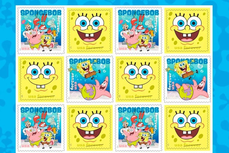 Bob Esponja e sua turma invadem os correios dos EUA com selos comemorativos especiais