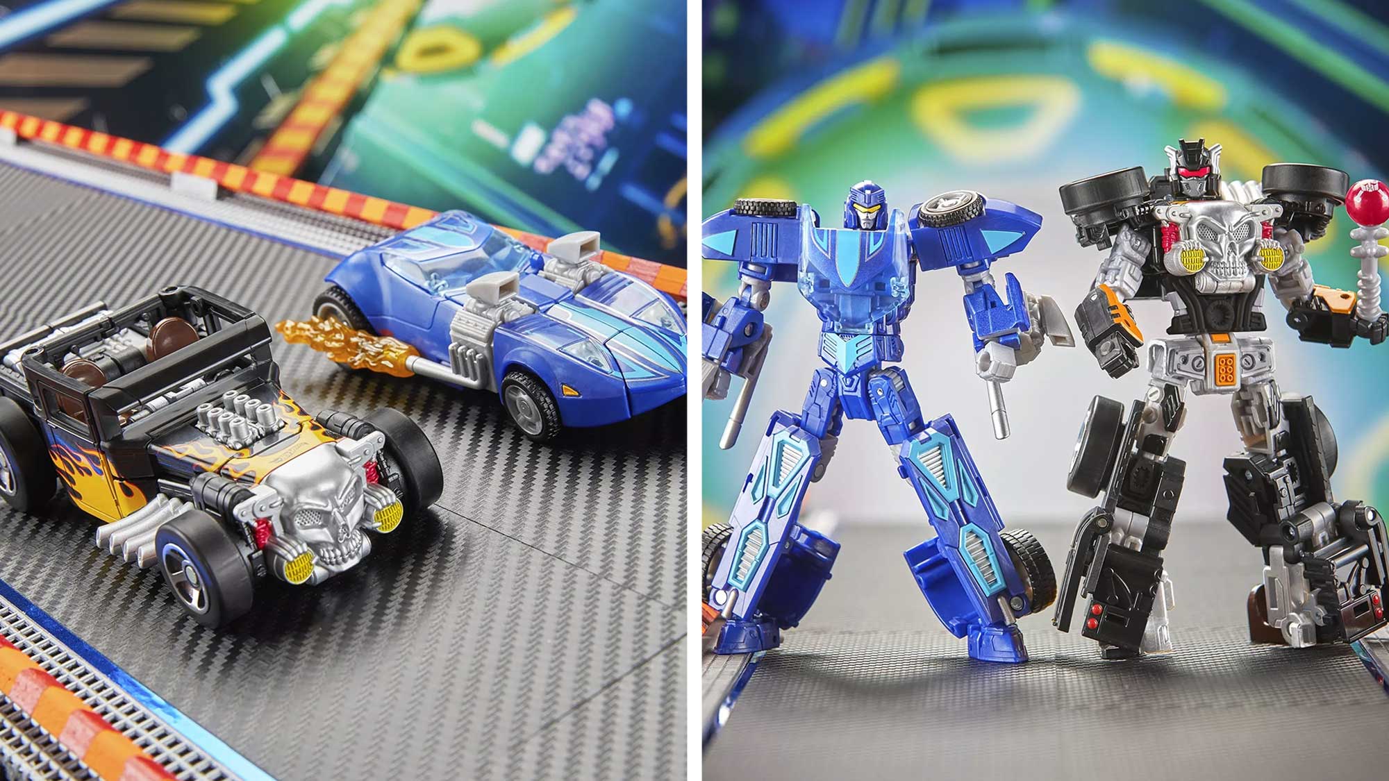 Hot Wheels e Transformers se unem para transformar o Twin Mill e o Bone Shaker em robôs incríveis