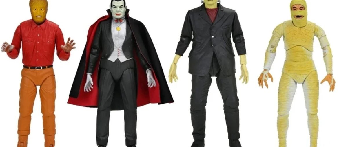 NECA lança coleção retrô dos Monstros Clássicos da Universal inspirada nos anos 80
