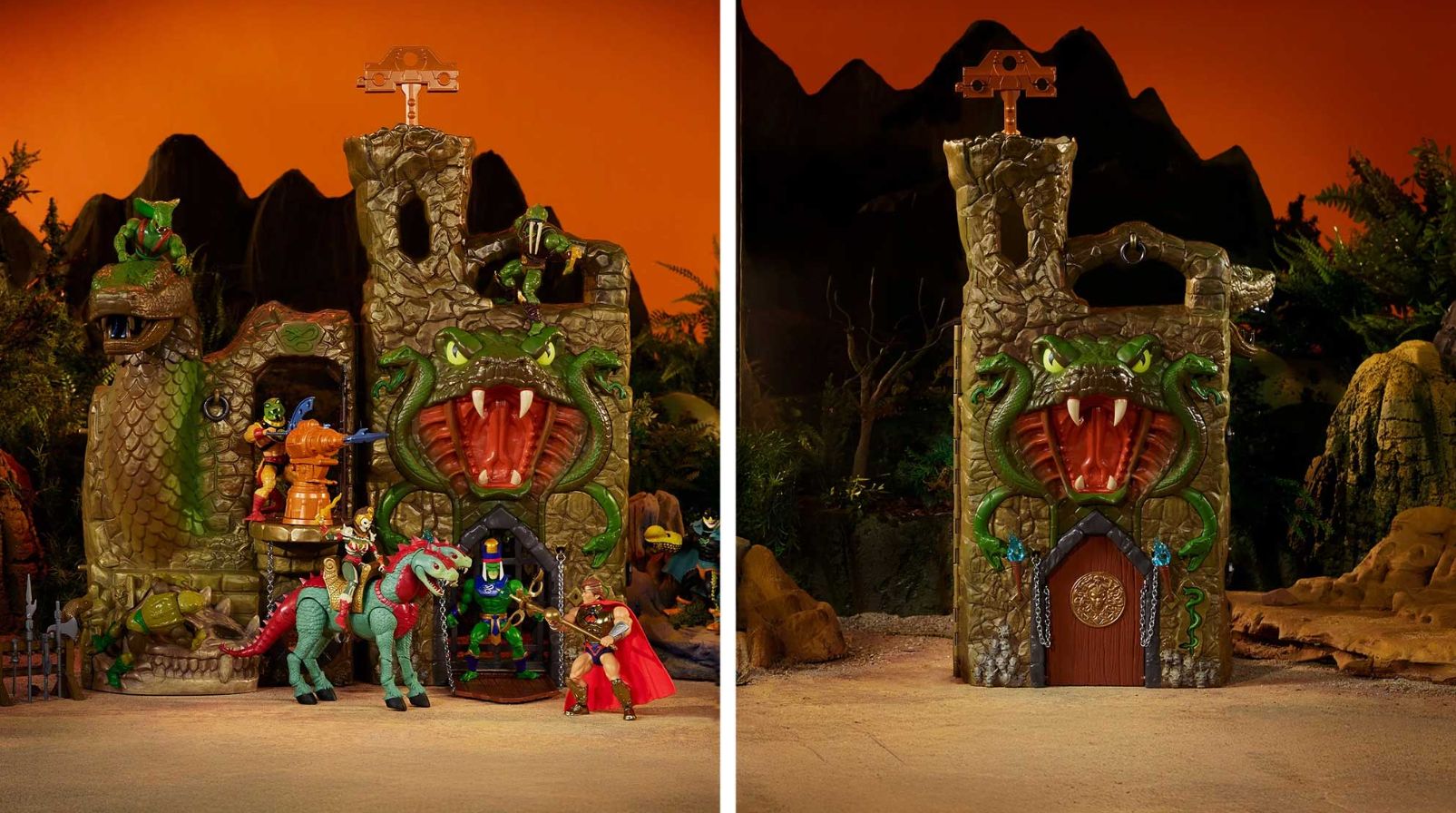 Snake Lair de Masters of the Universe ganha vida em set gigantesco da Mattel