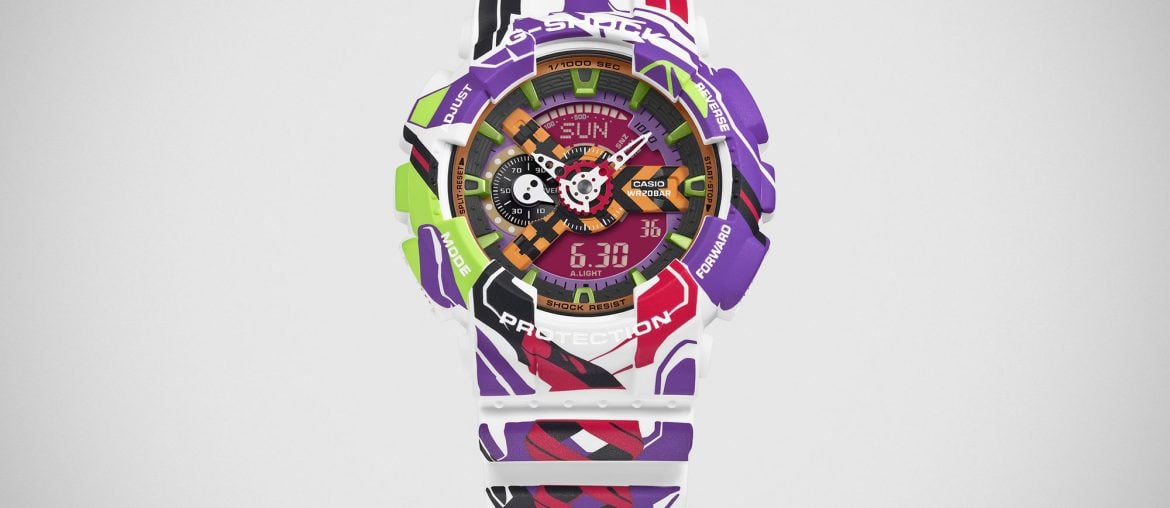 Relógio Evangelion x G-Shock: Limited Edition celebra 30 anos da série com design do Unit-01