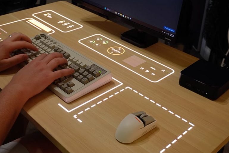 Glow Desk transforma mesa de madeira comum em painel interativo futurista