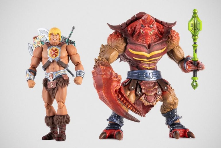 Mondo lança figuras detalhadas de He-Man e Garroso em Escala 1/12 para colecionadores exigentes