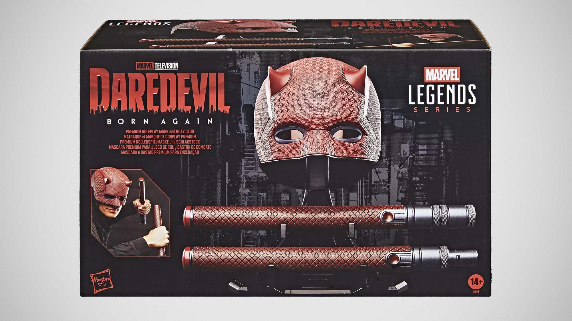 Máscara e clava do Demolidor da Hasbro são perfeitas para cosplay e colecionadores