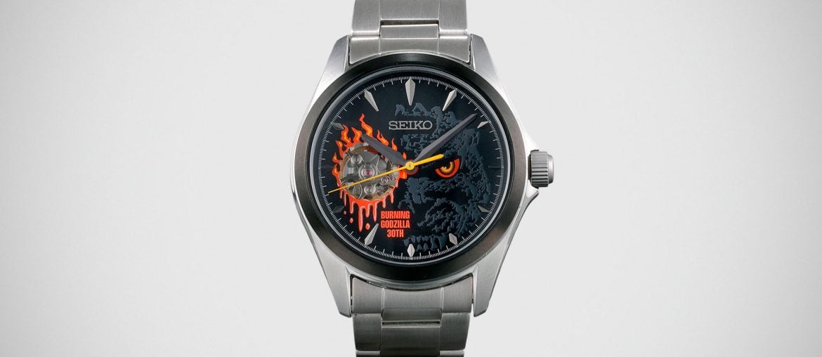 Seiko lança relógio Edição Limitada do Godzilla em chamas com mostrador transparente