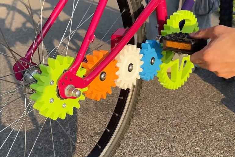 Engrenagens impressas em 3D surpreendem em bicicleta funcional que atinge 20 km/h