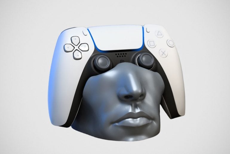 Suporte de controle do PS5 viraliza por parecer um rosto humano bizarro