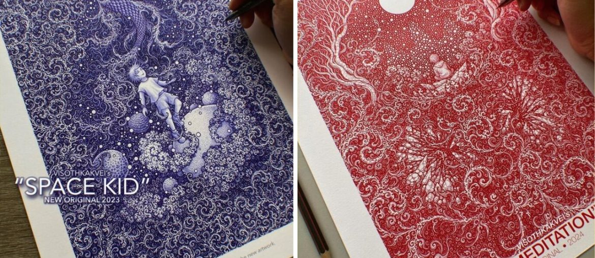 A arte hiperdetalhada de Visoth Kakvei continua a desafiar os limites da criatividade humana