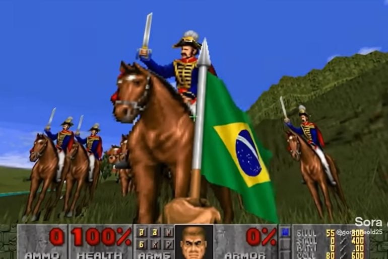 A História do Brasil no DOOM: vídeo criativo mistura informação, caos e pixels