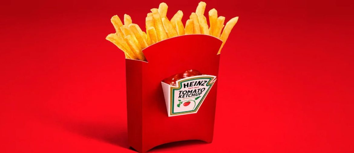 Heinz lança nova embalagem de batata frita com espaço para molho e acaba com a bagunça