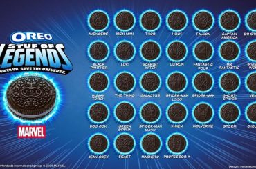 Marvel e Oreo lançam “Stuf of Legends” com 32 estampas e recheio que muda de cor quando você pega no biscoito