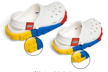 LEGO e Crocs lançam clogs “de bloco” e transforma Jibbitz em peças gigantes para customizar o visual