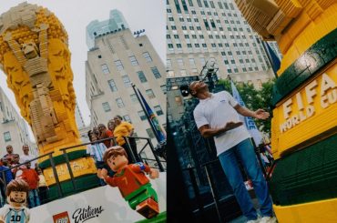 LEGO e FIFA erguem réplica gigante da Copa do Mundo com 1,36 milhão de peças em Nova York