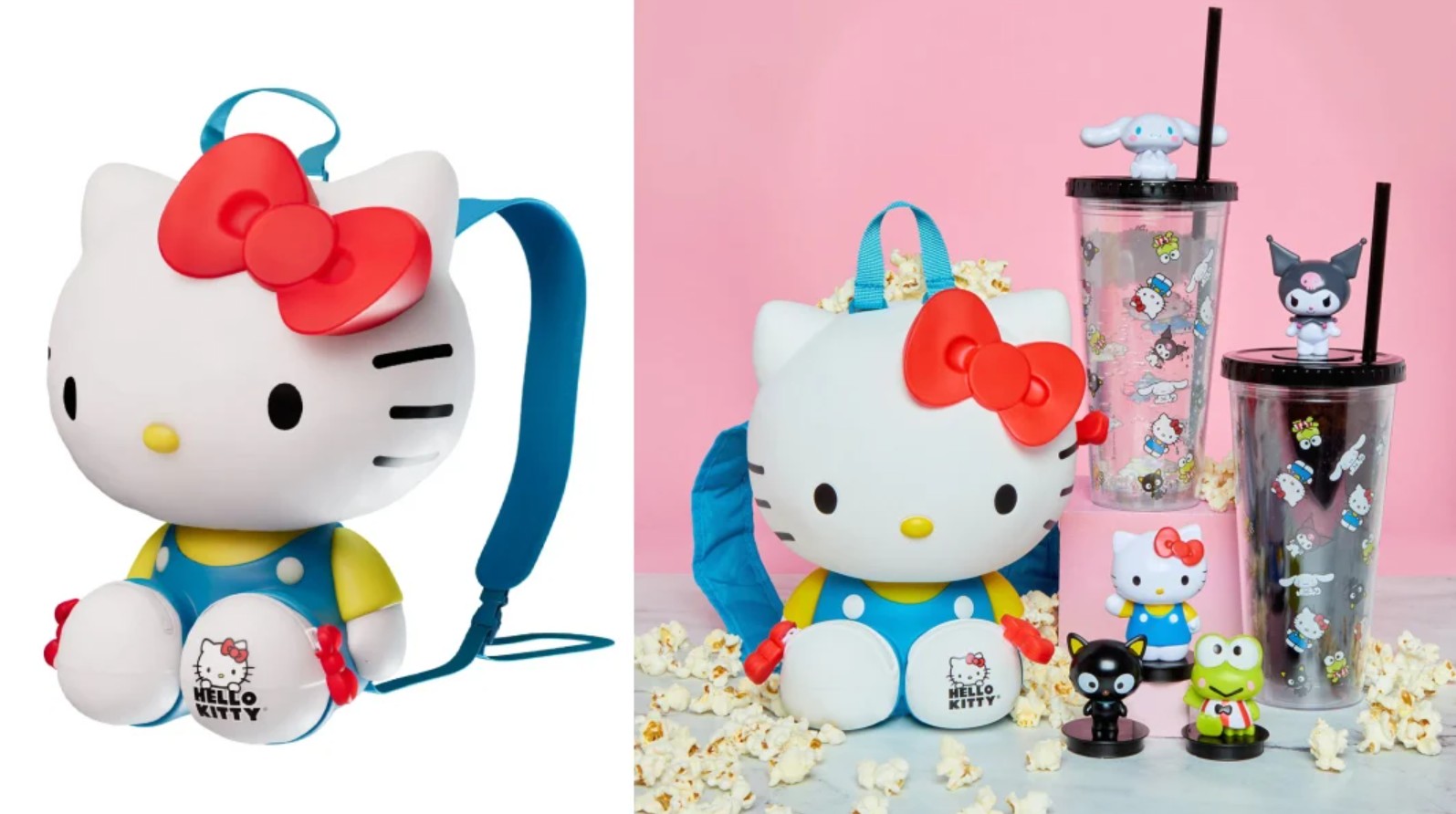 Balde de pipoca da Hello Kitty vira mochila fofa em eede de cinema
