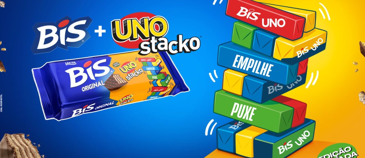 BIS e UNO lançam collab inédita inspirada no famoso jogo de equilíbrio UNO Stacko