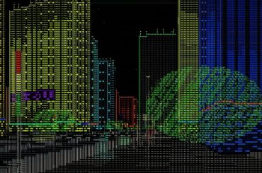 Cidade Cyberpunk em 3D é criada apenas com caracteres de texto ASCII