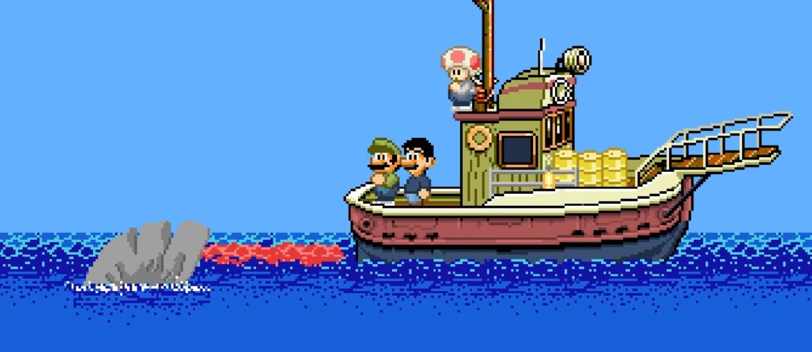 O filme Tubarão em versão Super Mario