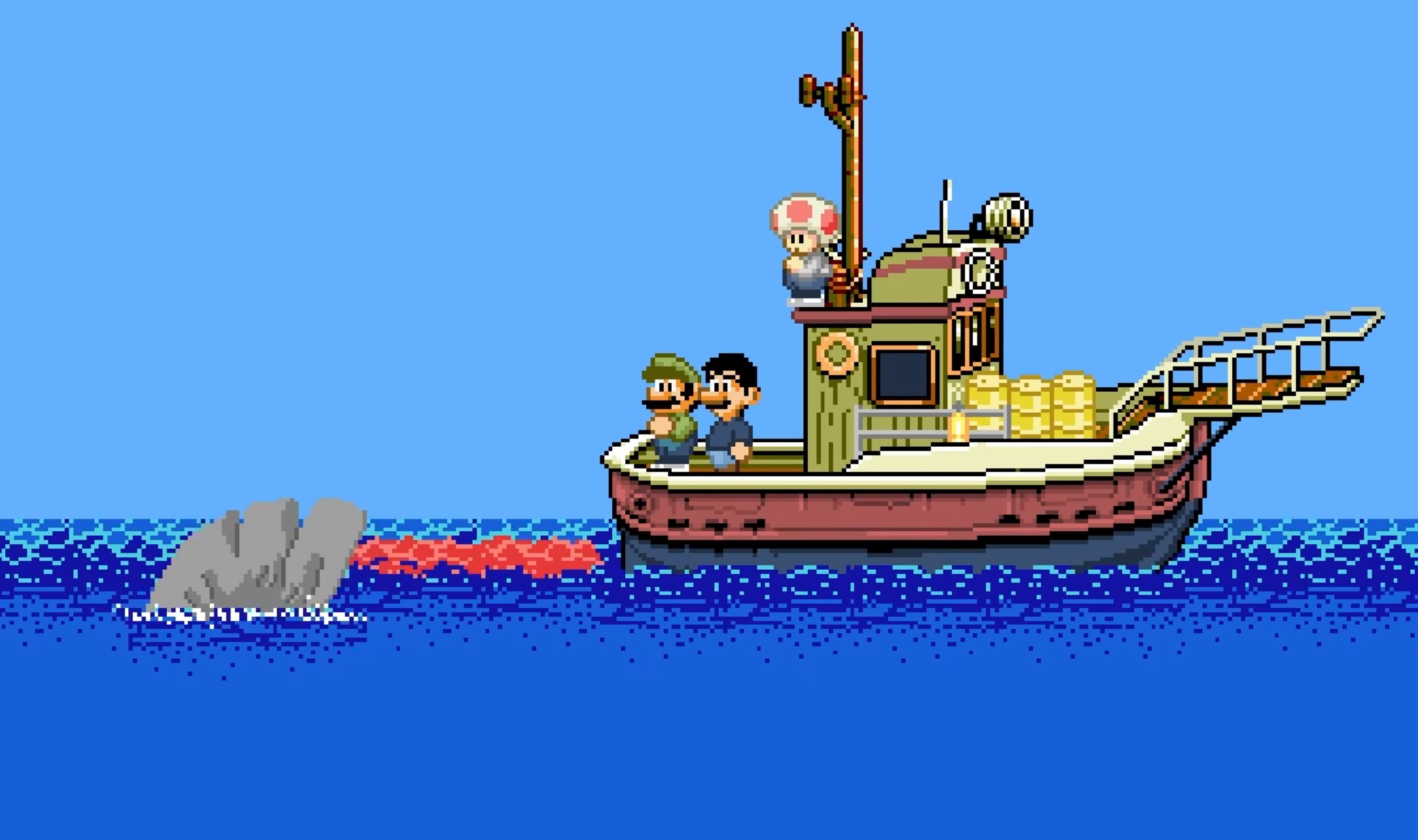 O filme Tubarão em versão Super Mario