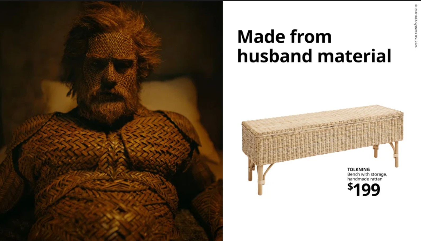 IKEA transforma filme de Alexander Skarsgård em campanha viral com banco de vime