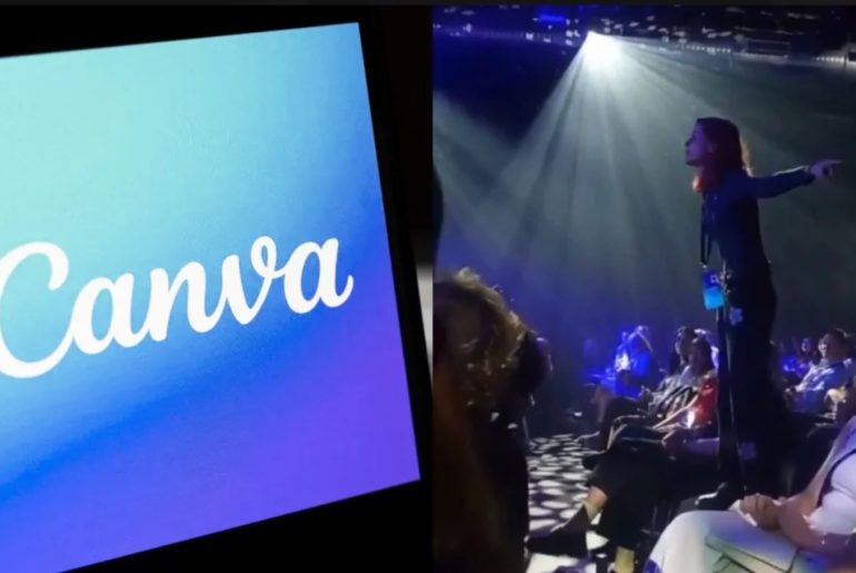 Ativista interrompe evento da Canva e critica impactos da inteligência artificial