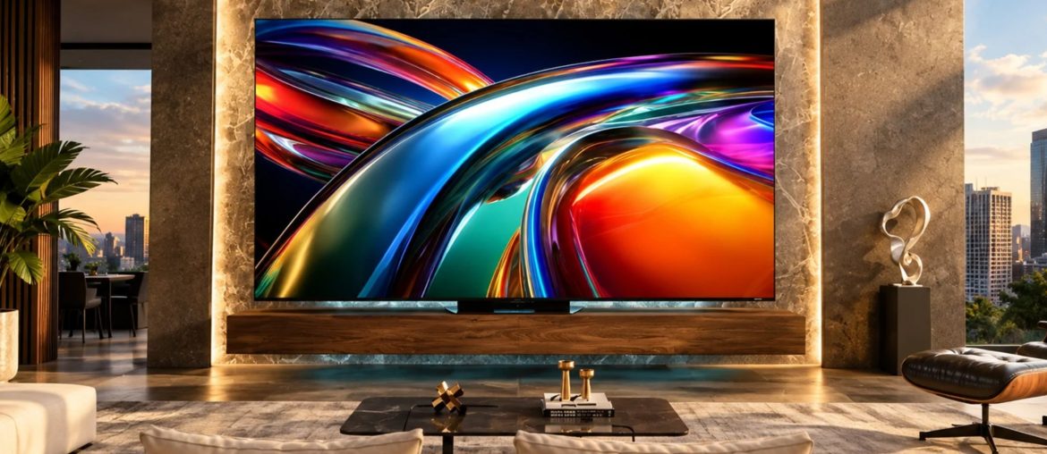 Hisense UR9 chega ao Brasil com RGB MiniLED, 180 Hz e telas de até 100 polegadas