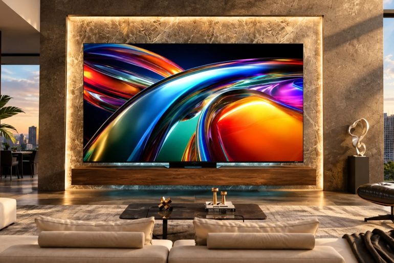 Hisense UR9 chega ao Brasil com RGB MiniLED, 180 Hz e telas de até 100 polegadas