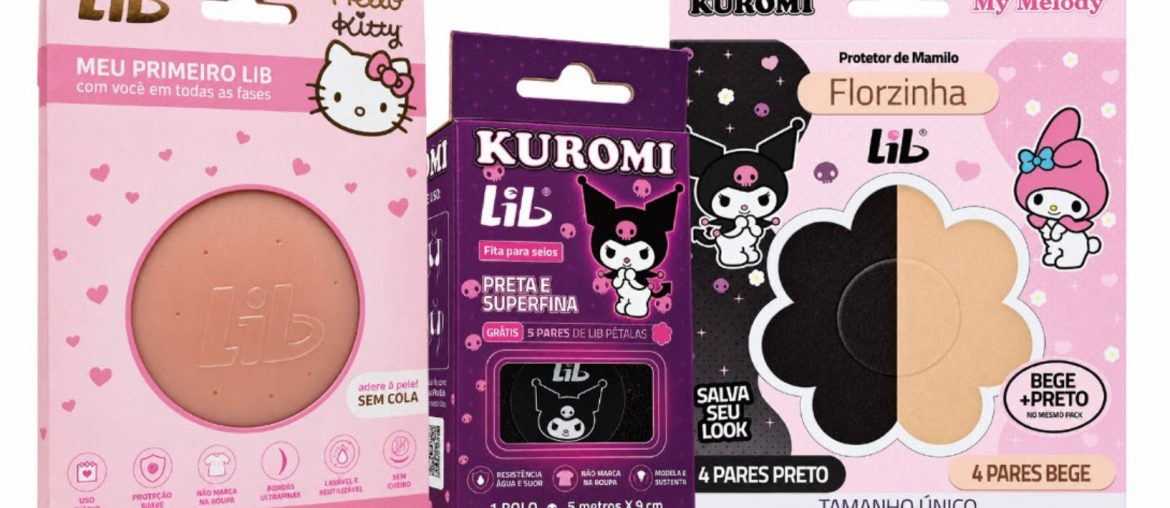 Lib lança coleção com Hello Kitty, Kuromi e My Melody no Brasil