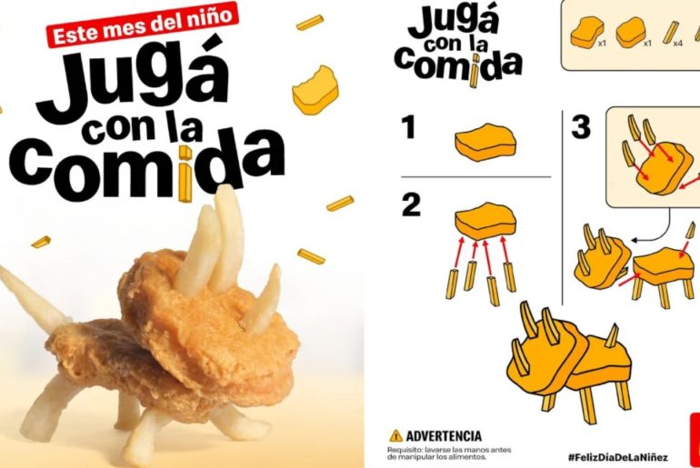McDonald’s ensina a transformar McNuggets e batatas fritas em pequenos dinossauros