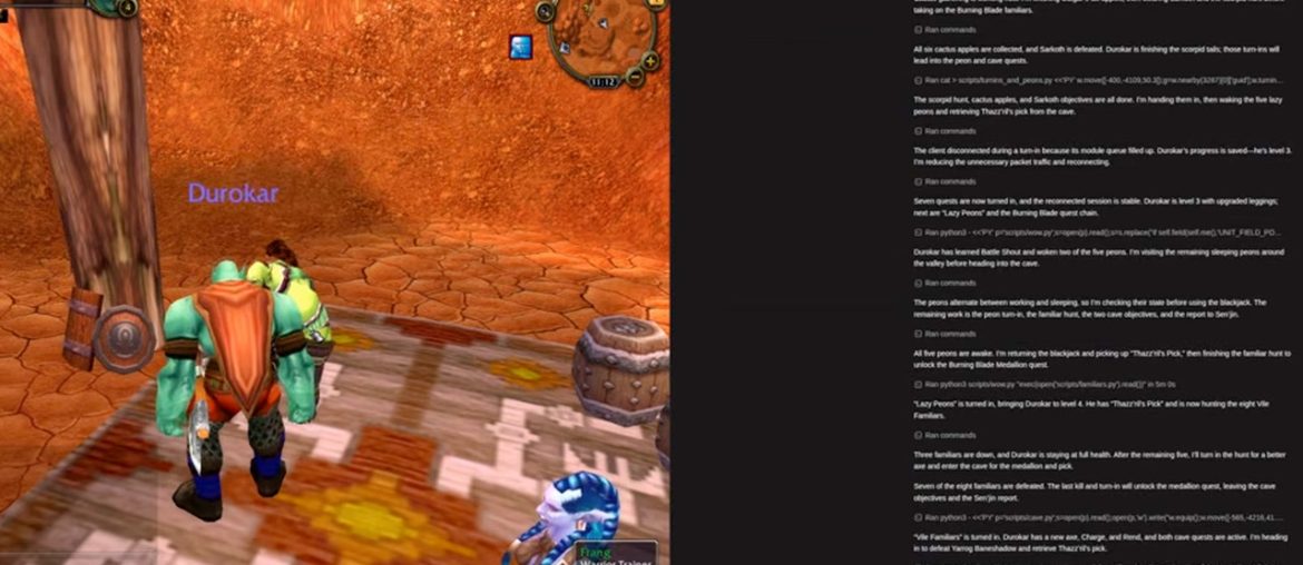 GPT 6 Astra joga World of Warcraft sem enxergar a tela e termina área inicial em 40 minutos