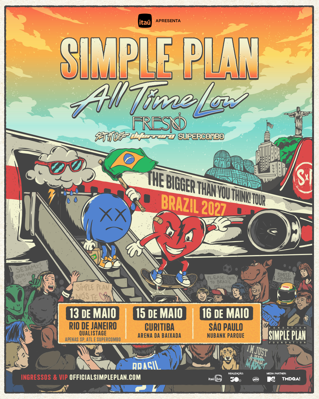 Simple Plan anuncia retorno ao Brasil. Imagem: divulgação.