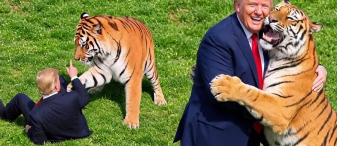 Deboche: Trump publica vídeo de IA brincando com tigre após ataque fatal no Reino Unido
