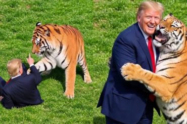 Deboche: Trump publica vídeo de IA brincando com tigre após ataque fatal no Reino Unido