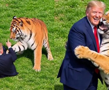 Deboche: Trump publica vídeo de IA brincando com tigre após ataque fatal no Reino Unido