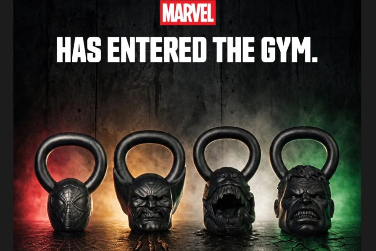 Marvel lança kettlebells de heróis para treinos e colecionadores