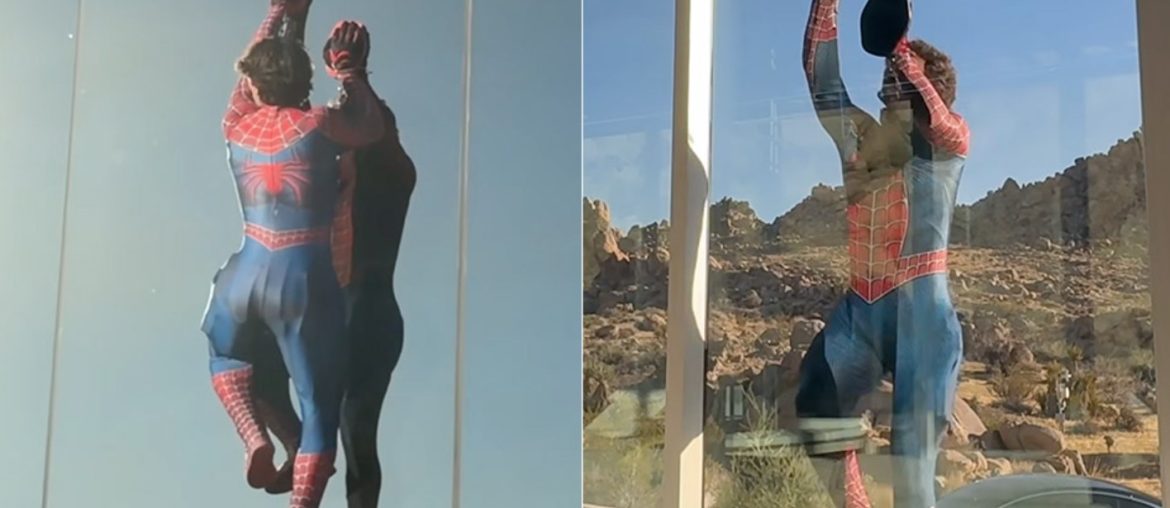 Jake Laser cria traje de Homem Aranha que permite escalar paredes de vidro