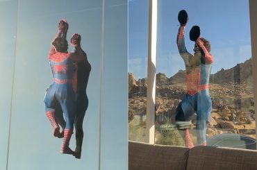 Jake Laser cria traje de Homem Aranha que permite escalar paredes de vidro