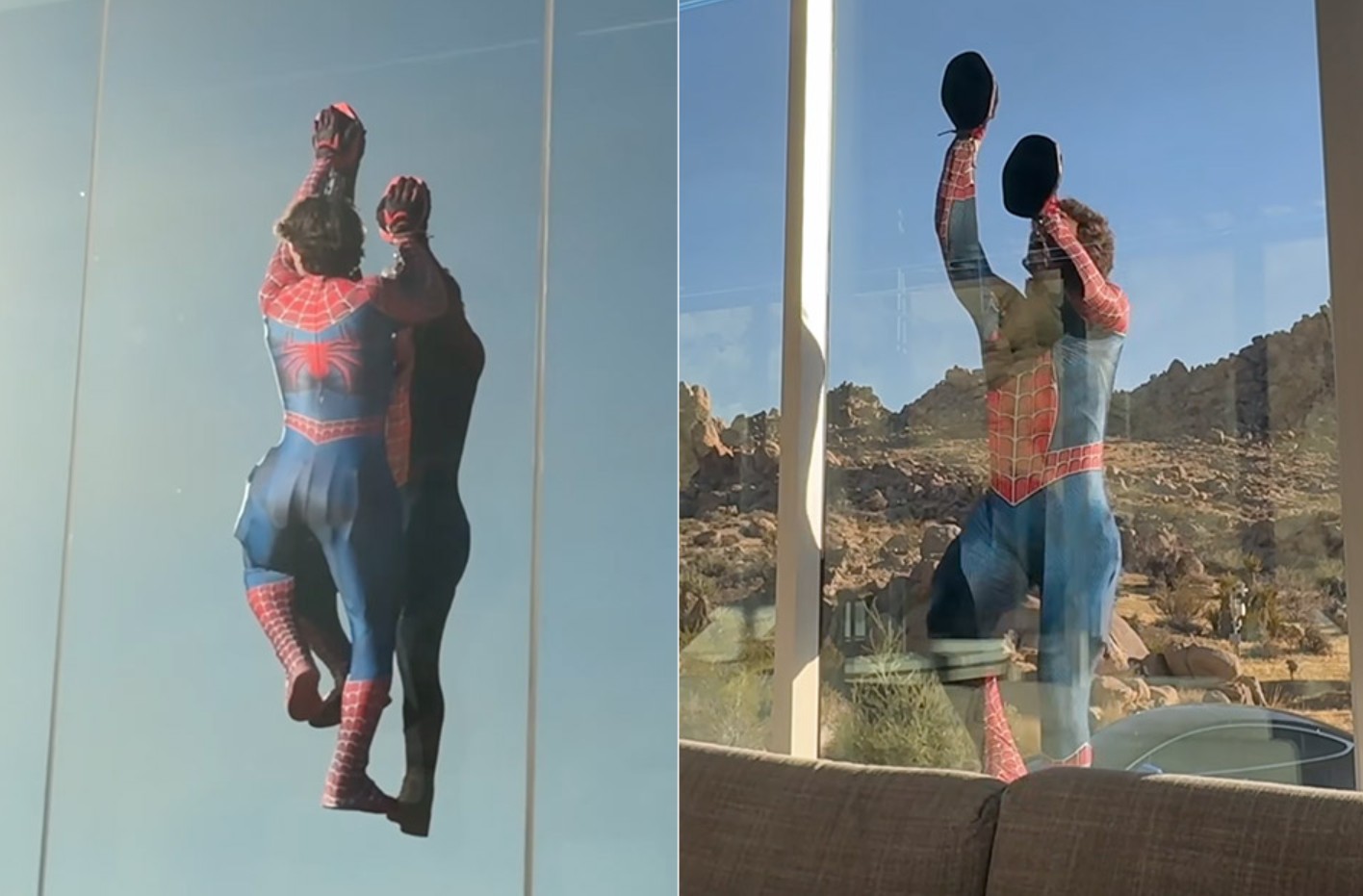 Jake Laser cria traje de Homem Aranha que permite escalar paredes de vidro